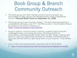 Book Group & Branch Community Outreach - Banned Books Event
